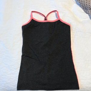 Strut This Gray/Pink Y Back Active Tank Top